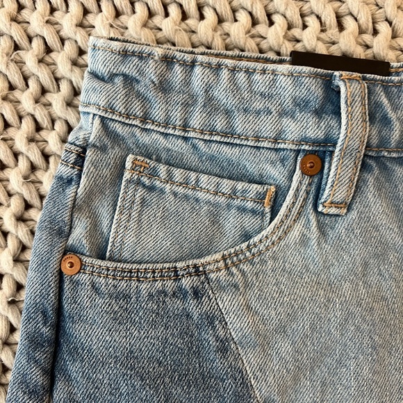 NWT Blank NYC The Reeve High-Rise Ribcage Patchwork Shorts - Picture 5 of 10